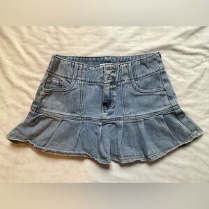 Pacsun pleaded jean mini skirt
